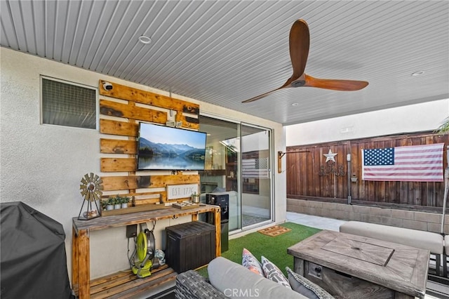 11317 Riverleaf Dr, Riverside, CA 92505 - view of patio / terrace with ceiling fan