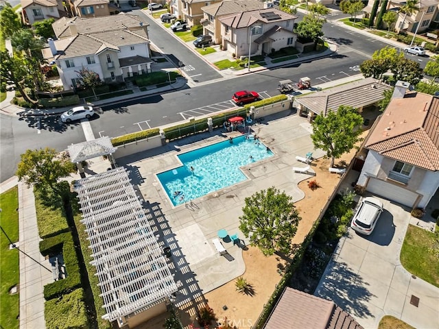 11317 Riverleaf Dr, Riverside, CA 92505 - aerial perspective of suburban area with a pool