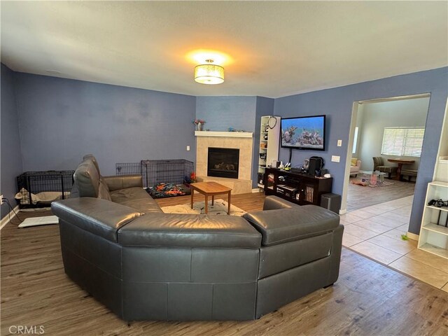 32555 Via Perales, Temecula, CA 92592 - living area featuring wood finished floors and a fireplace