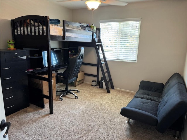 32555 Via Perales, Temecula, CA 92592 - bedroom with carpet floors, ceiling fan, and a desk