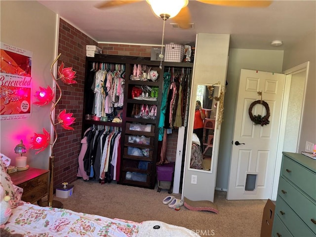 32555 Via Perales, Temecula, CA 92592 - bedroom with carpet and brick wall