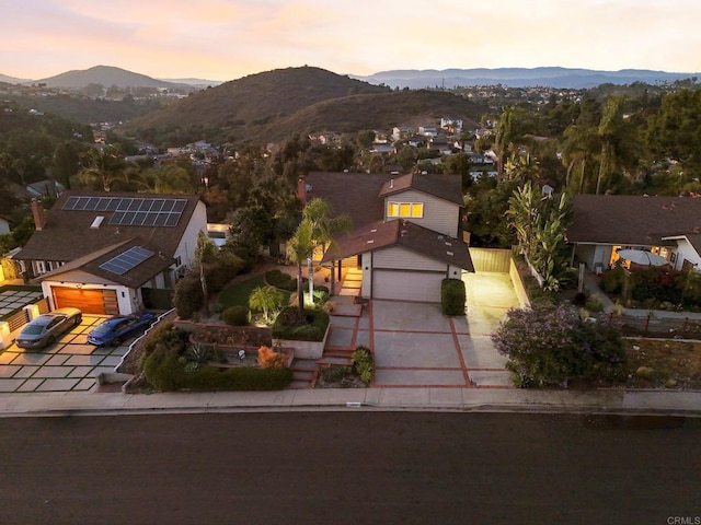 11052 Madrigal St, San Diego, CA 92129 - aerial view at dusk of a mountain view