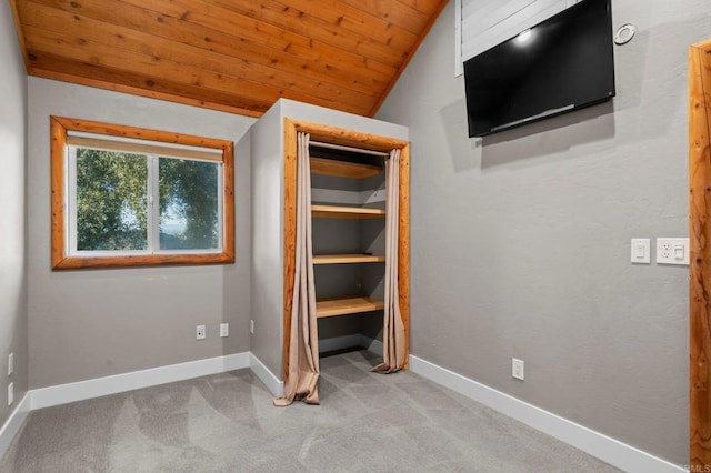 11052 Madrigal St, San Diego, CA 92129 - unfurnished bedroom with lofted ceiling, light carpet, and wood ceiling