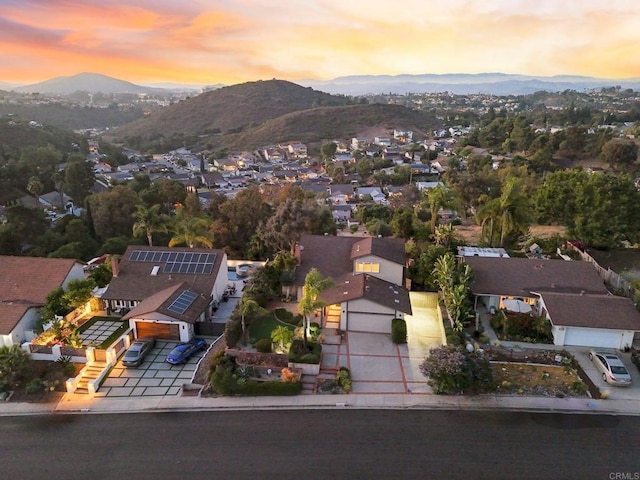 11052 Madrigal St, San Diego, CA 92129 - aerial view at dusk of a mountain view and a residential view