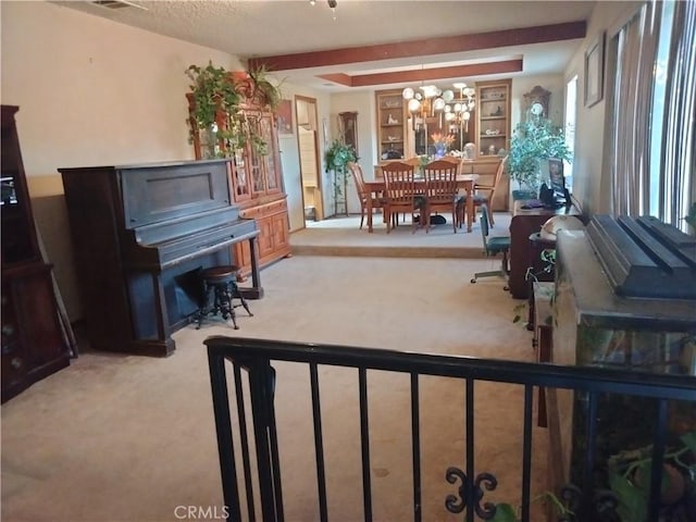 2390 Trinity Rd, Pinon Hills, CA 92372 - sitting room with carpet and a chandelier