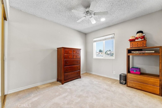 19080 Shakespeare Dr, Walnut, CA 91789 - carpeted bedroom with a textured ceiling and ceiling fan