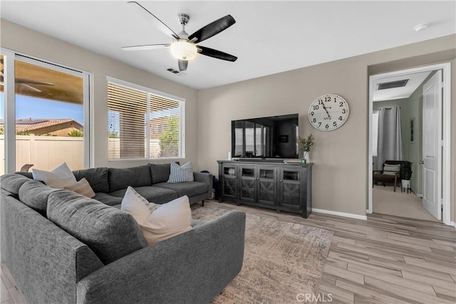 1511 Asteroid Way, Beaumont, CA 92223 - living room with light wood-type flooring and a ceiling fan