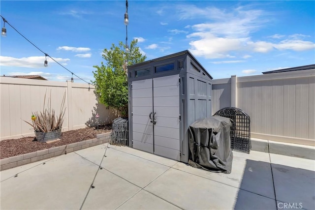 1511 Asteroid Way, Beaumont, CA 92223 - view of shed with a fenced backyard