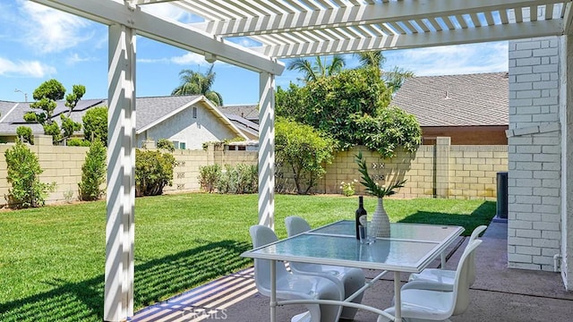 3073 N Pinewood St, Orange, CA 92865 - fenced backyard featuring a pergola, outdoor dining space, and a patio area