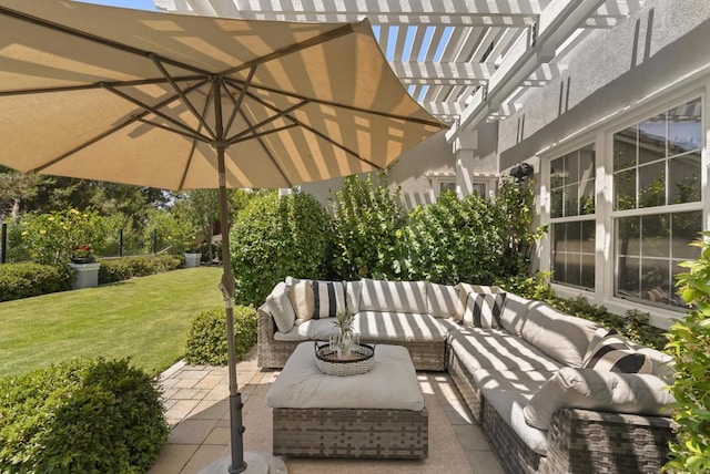 6257 Alverton, Carlsbad, CA 92009 - view of patio / terrace featuring an outdoor living space and a pergola