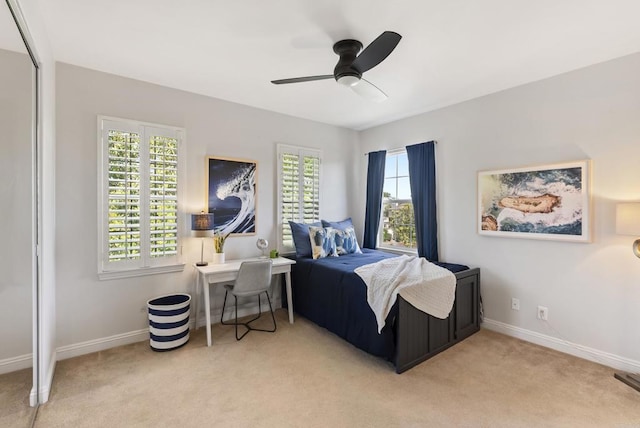 6257 Alverton, Carlsbad, CA 92009 - bedroom with carpet flooring, multiple windows, and ceiling fan