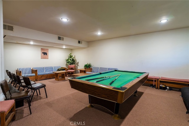 911 N Kings Rd Unit 310, West Hollywood, CA 90069 - playroom with carpet floors, recessed lighting, and billiards