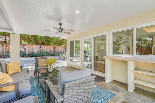 5022 Tamarack Way, Irvine, CA 92612 - view of patio / terrace featuring ceiling fan and an outdoor hangout area