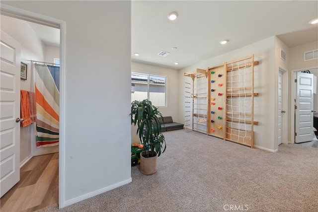 19465 Brush Creek Way, Lake Elsinore, CA 92532 - hall with carpet floors and recessed lighting