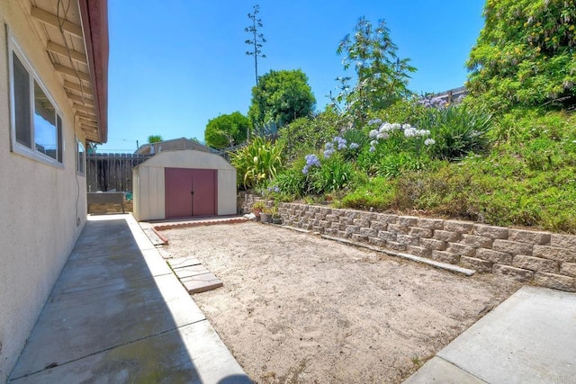 4110 Lewis St, Oceanside, CA 92056 - view of yard featuring a storage shed and a patio
