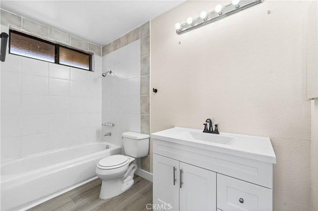 36647 Apache Plume Dr, Palmdale, CA 93550 - full bathroom with vanity, shower / bathtub combination, and wood finished floors