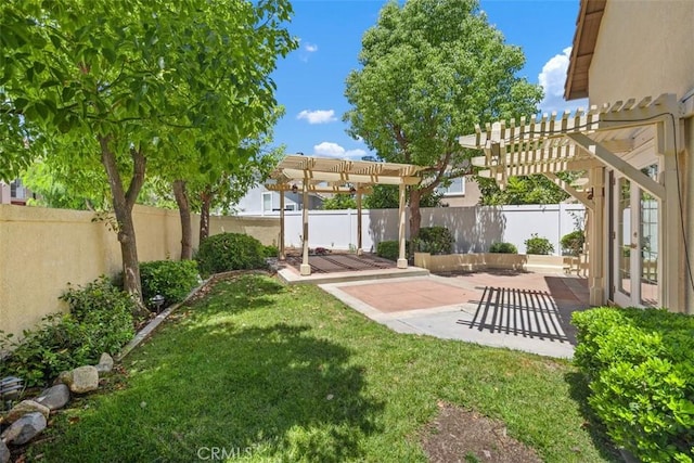 15 Havre Ct, Lake Forest, CA 92610 - fenced backyard featuring a pergola, a patio, and french doors