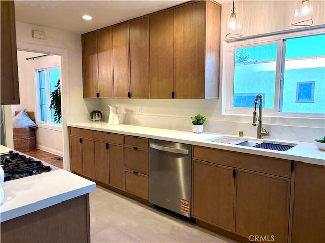 2030 Jefferson Dr, Pasadena, CA 91104 - kitchen with dishwasher, light countertops, healthy amount of natural light, recessed lighting, and decorative light fixtures