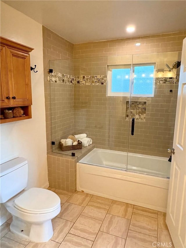 2030 Jefferson Dr, Pasadena, CA 91104 - bathroom with combined bath / shower with glass door and tile patterned floors