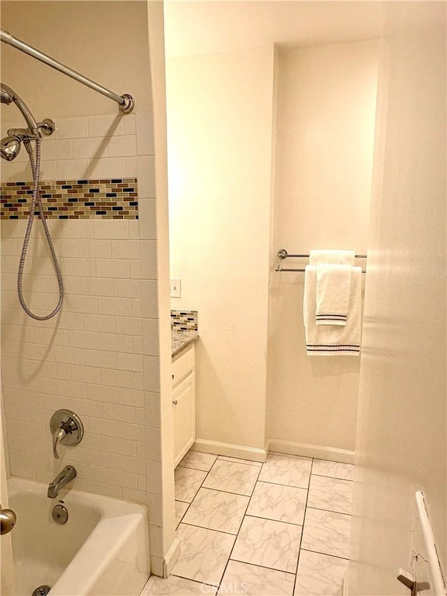 2030 Jefferson Dr, Pasadena, CA 91104 - bathroom featuring marble finish floors and bathing tub / shower combination