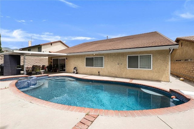 13329 Mission Tierra Way, Granada Hills, CA 91344 - view of swimming pool with a patio and a pool with connected hot tub