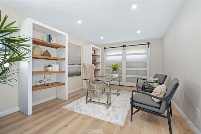 2961 Rounsevel, Laguna Beach, CA 92651 - office with light wood-style flooring and recessed lighting