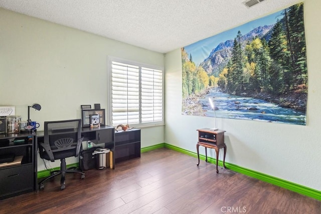 2549 Esperanza St, San Bernardino, CA 92410 - home office with a textured ceiling and wood finished floors