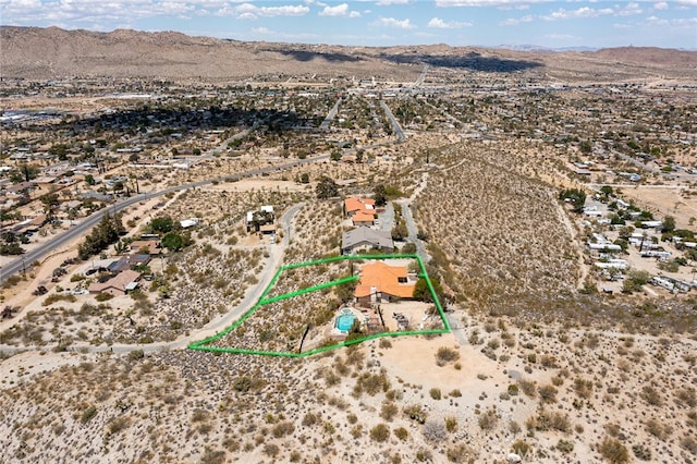 8075 Quail Trl, Yucca Valley, CA 92284 - overview of rural landscape with a desert landscape and property parcel outlined