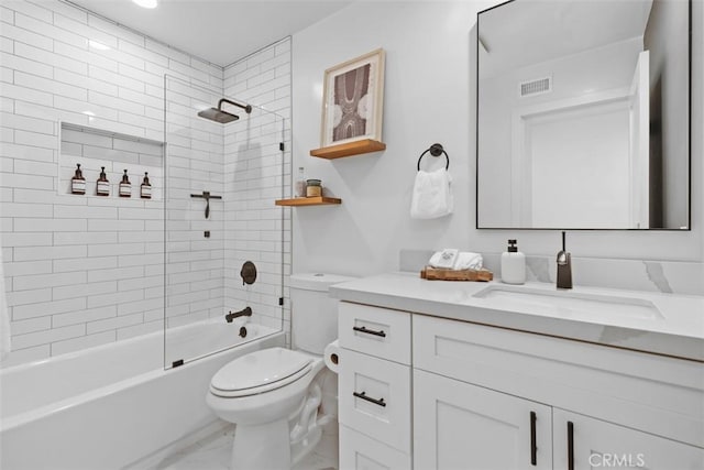 32772 Shipside Dr, Dana Point, CA 92629 - full bathroom featuring marble look tile flooring, vanity, and  shower combination