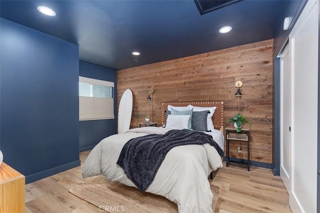 32772 Shipside Dr, Dana Point, CA 92629 - bedroom featuring wood walls, recessed lighting, and wood finished floors