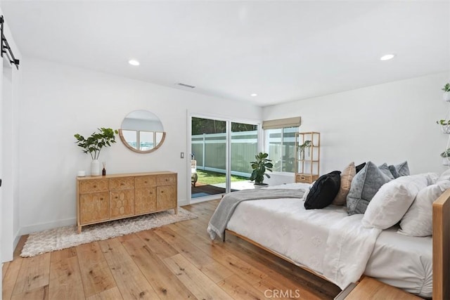 32772 Shipside Dr, Dana Point, CA 92629 - bedroom with access to outside, light wood finished floors, and recessed lighting