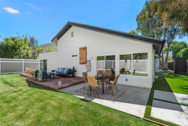 32772 Shipside Dr, Dana Point, CA 92629 - back of house with outdoor lounge area, a deck, and stucco siding