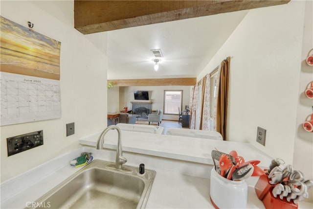77 Meadow Lakes Dr, Tehachapi, CA 93561 - kitchen with a sink and light countertops