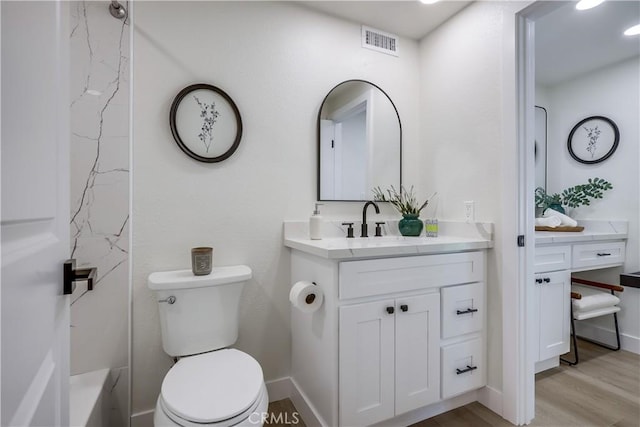 14632 Kimberly Cir, Tustin, CA 92780 - bathroom featuring vanity, wood finished floors, a shower, and a bath