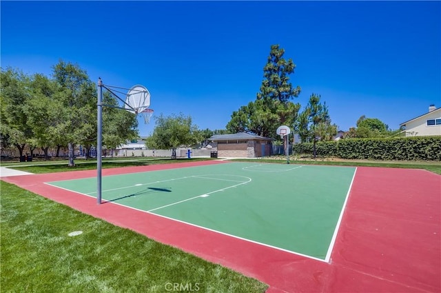 14632 Kimberly Cir, Tustin, CA 92780 - view of basketball court with community basketball court and a lawn