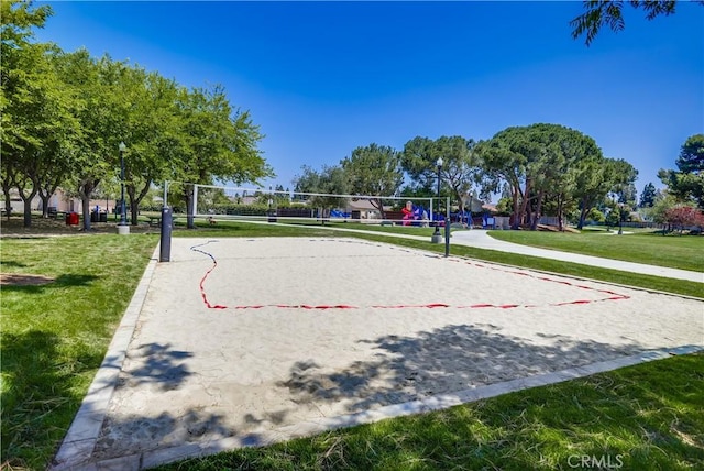 14632 Kimberly Cir, Tustin, CA 92780 - view of community with volleyball court and a lawn