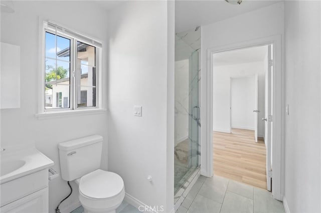 18656 Runnymede St, Reseda, CA 91335 - full bathroom featuring a marble finish shower, vanity, and tile patterned floors