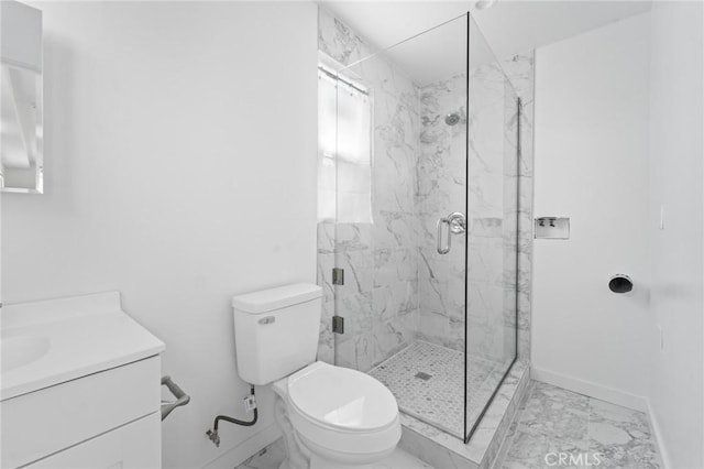 18656 Runnymede St, Reseda, CA 91335 - bathroom featuring marble look tiles, a marble finish shower, and vanity