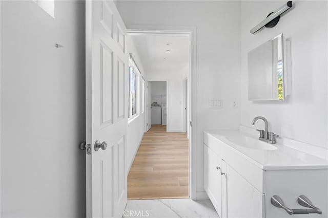 18656 Runnymede St, Reseda, CA 91335 - bathroom featuring vanity and baseboards