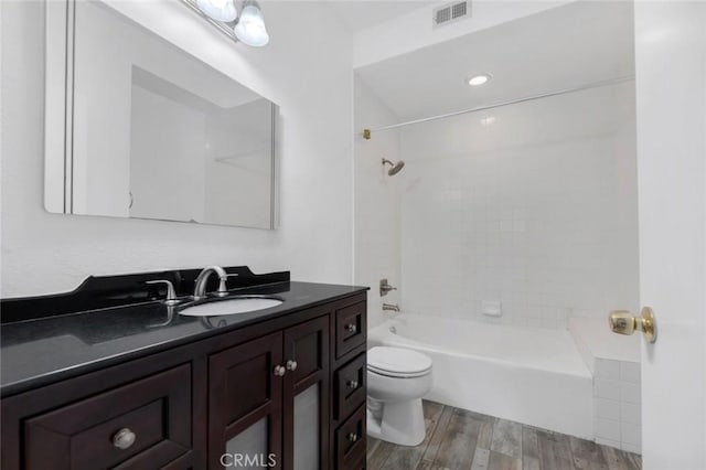 13331 Moorpark St Unit 206, Sherman Oaks, CA 91423 - bathroom featuring vanity, wood finished floors, and bathing tub / shower combination