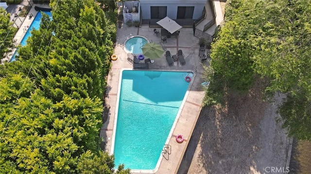 13331 Moorpark St Unit 206, Sherman Oaks, CA 91423 - aerial view of a pool