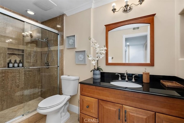 2421473 El Pilar, Laguna Niguel, CA 92677 - full bath with vanity, a stall shower, and crown molding