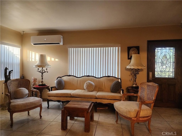 12138 Magnolia St, El Monte, CA 91732 - living area with a wall mounted air conditioner and light tile patterned floors
