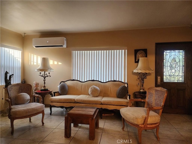 12138 Magnolia St, El Monte, CA 91732 - living area featuring a wall unit AC and light tile patterned floors