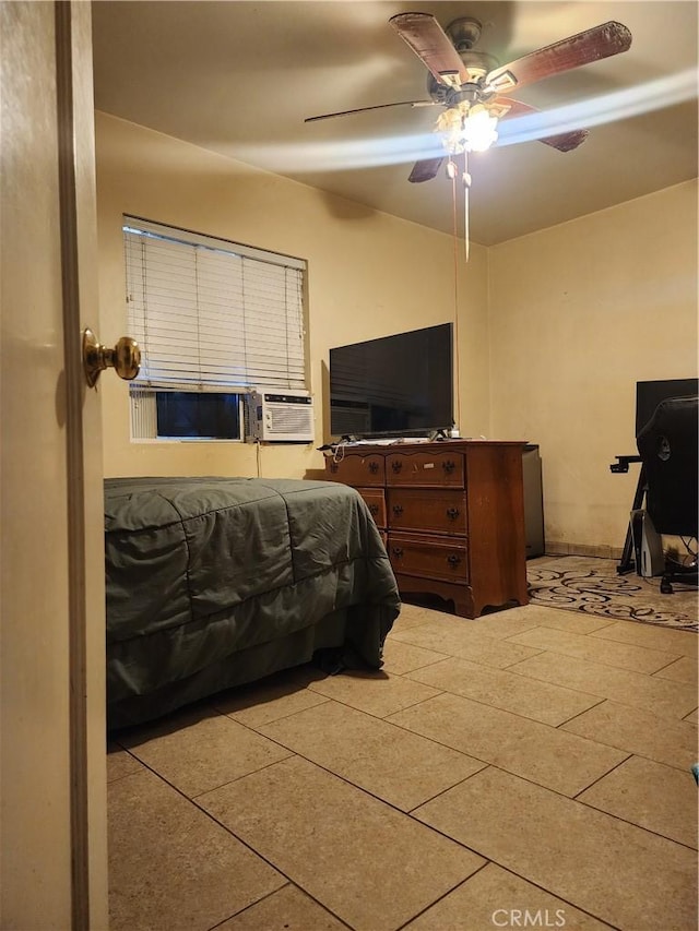12138 Magnolia St, El Monte, CA 91732 - tiled bedroom featuring a ceiling fan