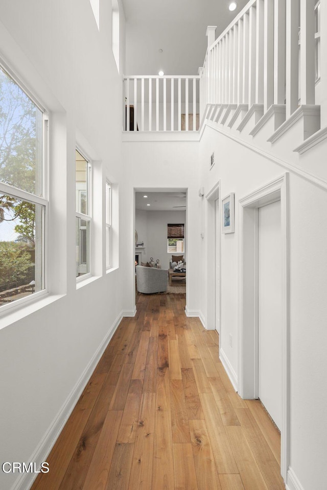 5000 Terramar Way, Oxnard, CA 93035 - hallway with light wood-type flooring and a high ceiling