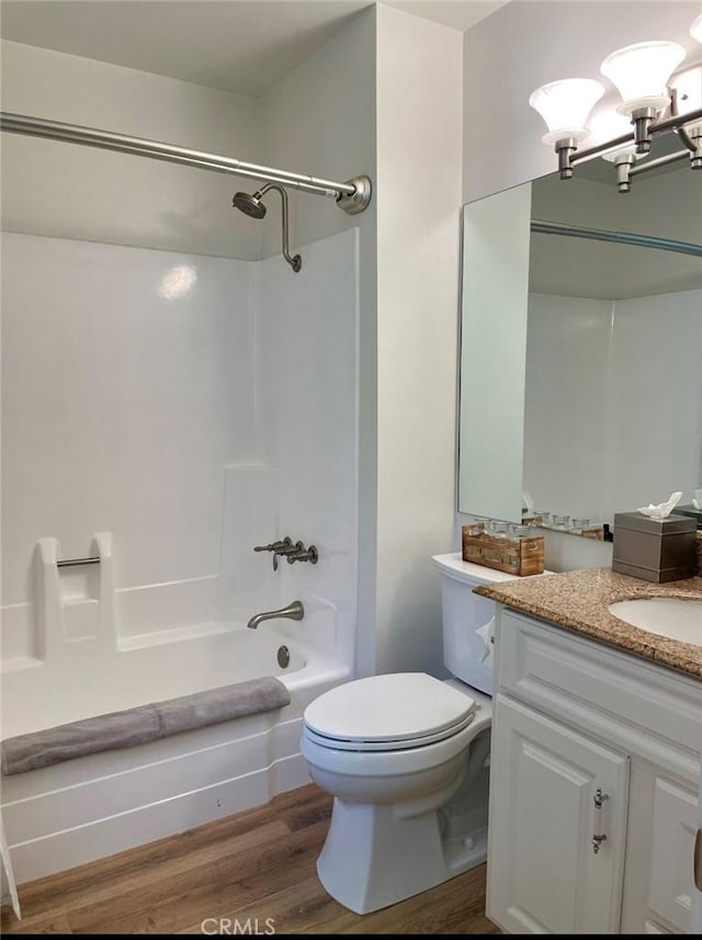 1158 S Westlake Blvd Unit D, Westlake Village, CA 91361 - bathroom featuring vanity, shower / bathtub combination, wood finished floors, and a chandelier