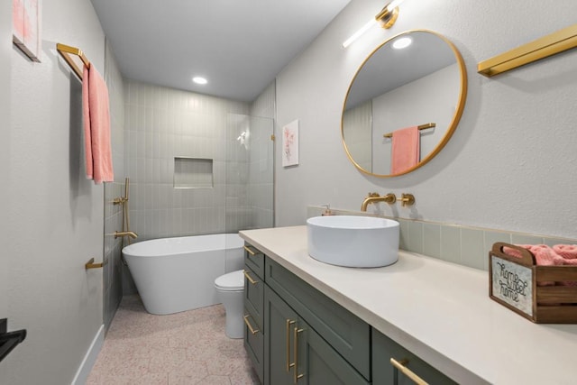 1026 Eucalyptus Ave, Vista, CA 92084 - full bathroom with vanity and recessed lighting