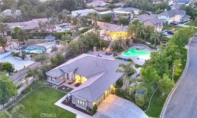 6236 Ashton Pl, Rancho Cucamonga, CA 91739 - aerial perspective of suburban area with a pool area