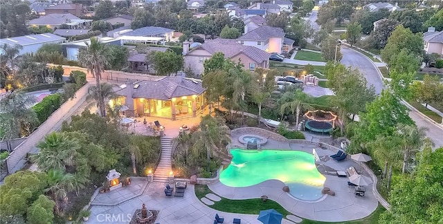 6236 Ashton Pl, Rancho Cucamonga, CA 91739 - aerial view of residential area featuring a pool area